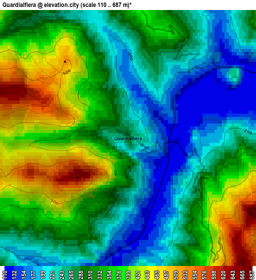 Guardialfiera elevation map