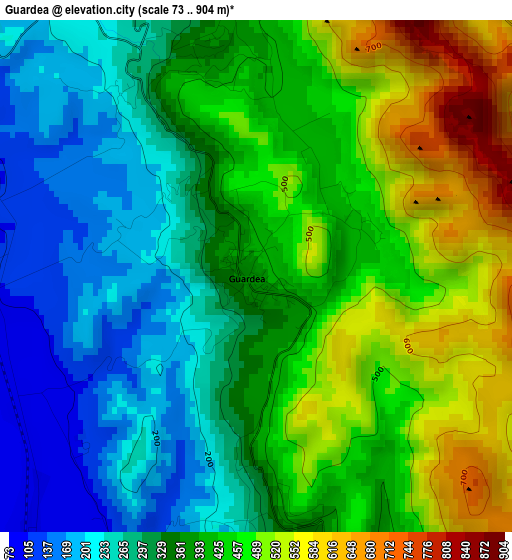 Guardea elevation map