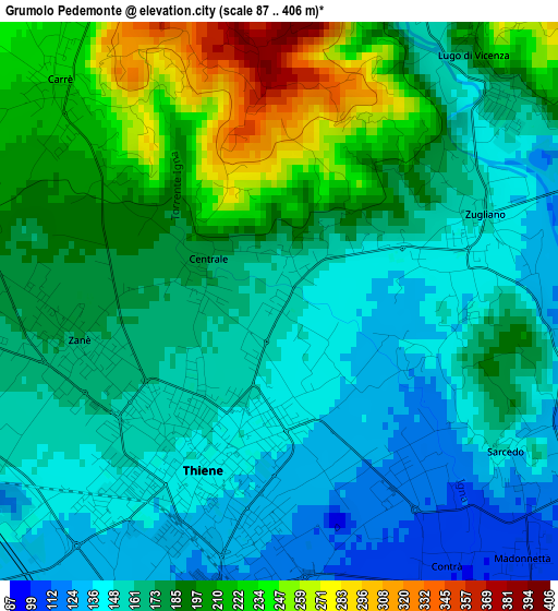 Grumolo Pedemonte elevation map