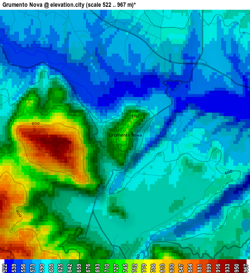 Grumento Nova elevation map