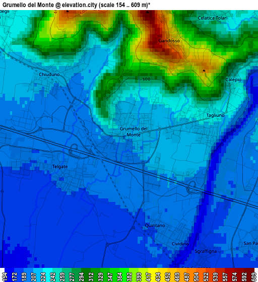 Grumello del Monte elevation map