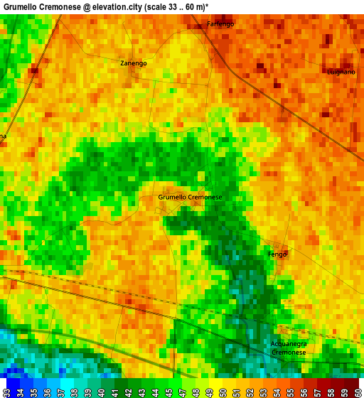 Grumello Cremonese elevation map