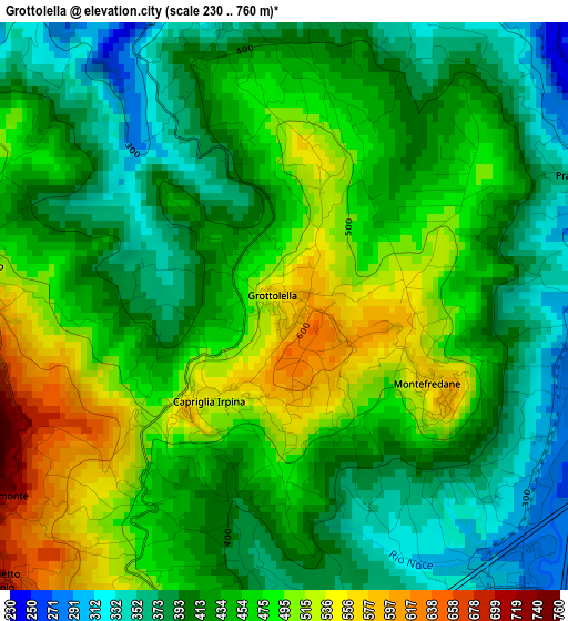 Grottolella elevation map