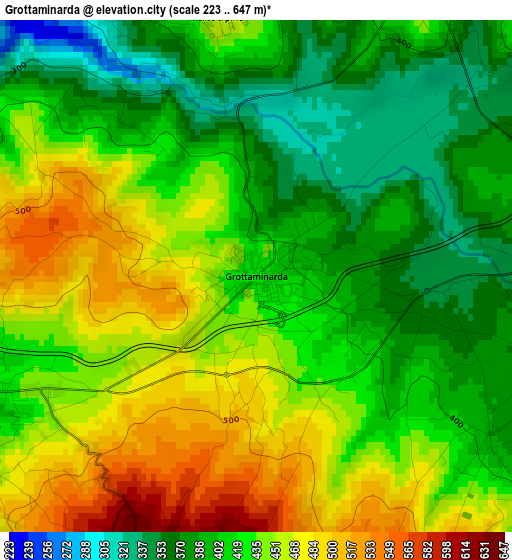 Grottaminarda elevation map