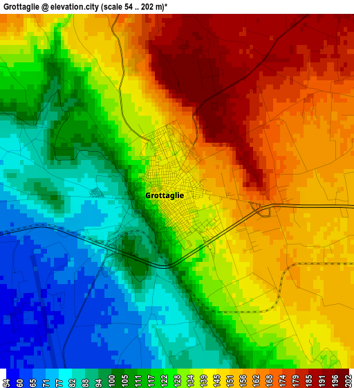 Grottaglie elevation map