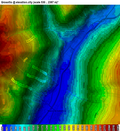 Grosotto elevation map