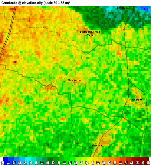 Grontardo elevation map