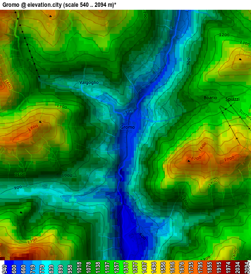 Gromo elevation map