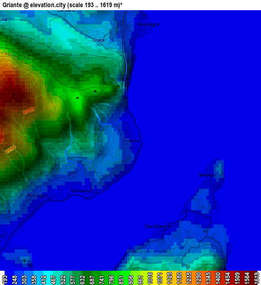 Griante elevation map