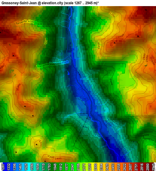 Gressoney-Saint-Jean elevation map