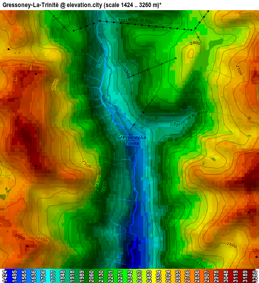 Gressoney-La-Trinitè elevation map