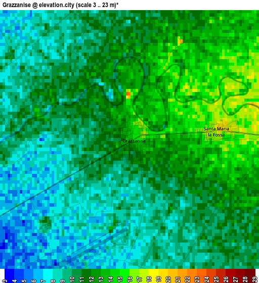 Grazzanise elevation map