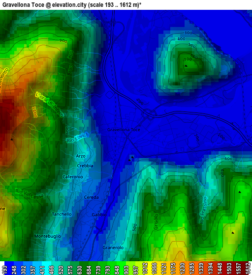 Gravellona Toce elevation map