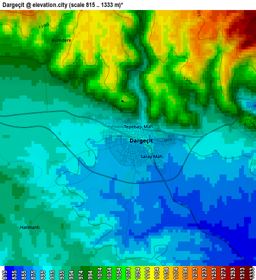 Dargeçit elevation map