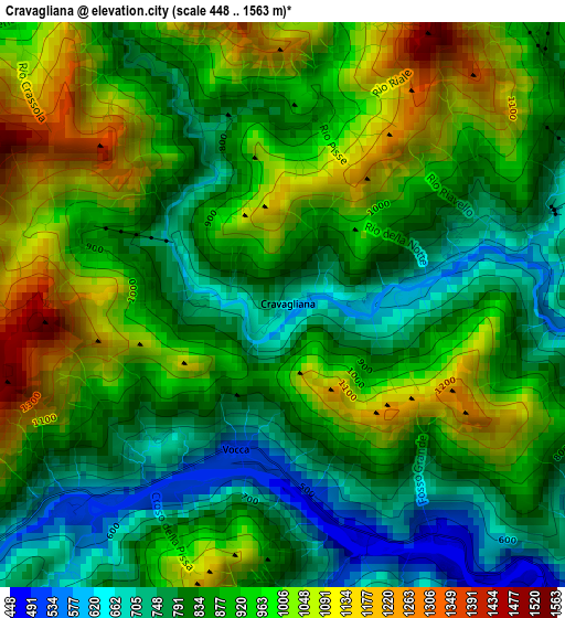 Cravagliana elevation map