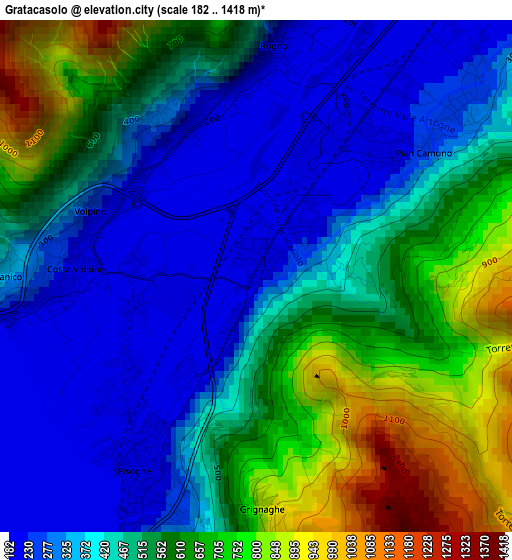 Gratacasolo elevation map