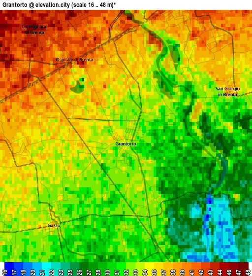 Grantorto elevation map