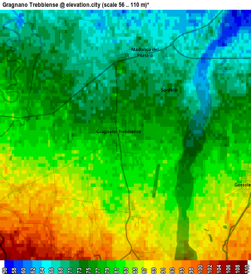 Gragnano Trebbiense elevation map