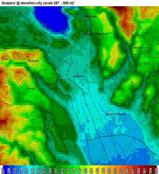 Gozzano elevation map