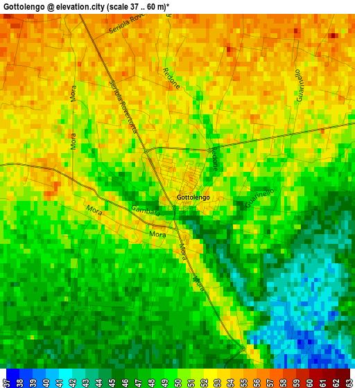 Gottolengo elevation map