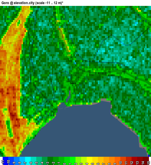 Goro elevation map