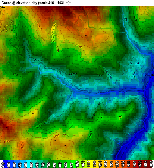 Gorno elevation map