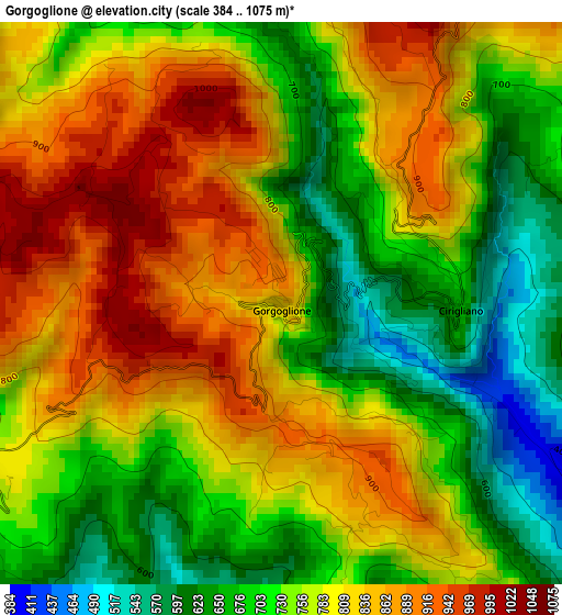 Gorgoglione elevation map