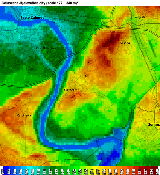 Golasecca elevation map