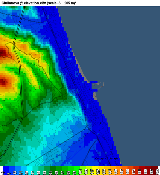 Giulianova elevation map