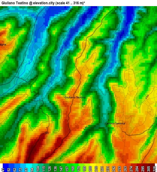 Giuliano Teatino elevation map