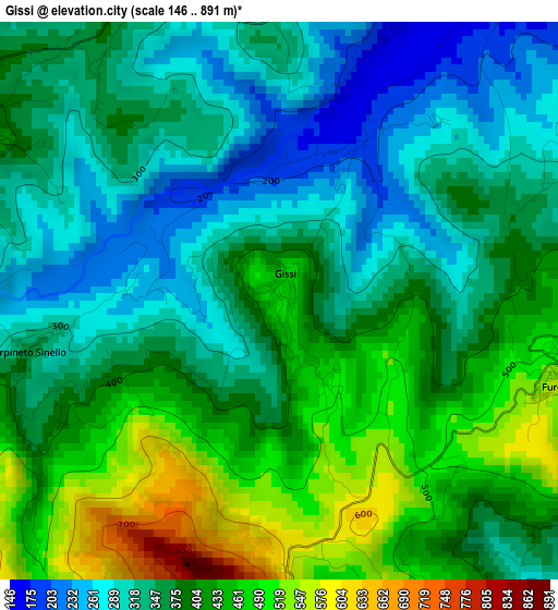 Gissi elevation map