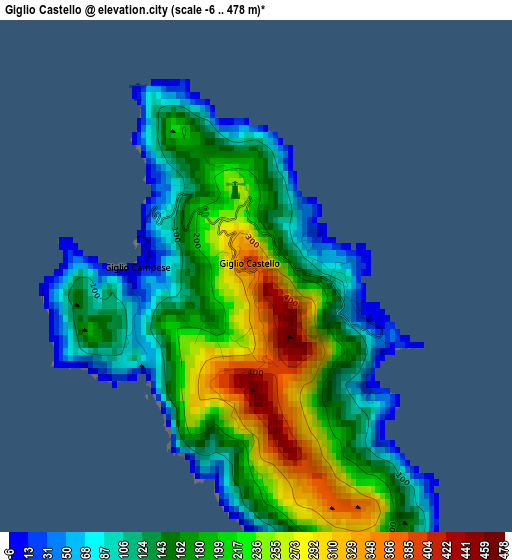 Giglio Castello elevation map