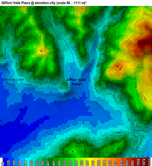 Giffoni Valle Piana elevation map