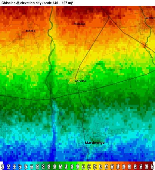 Ghisalba elevation map