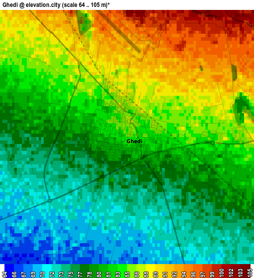 Ghedi elevation map