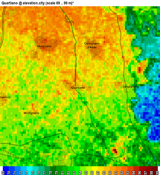 Quartiano elevation map