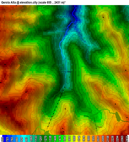 Gerola Alta elevation map