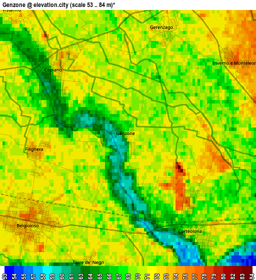 Genzone elevation map