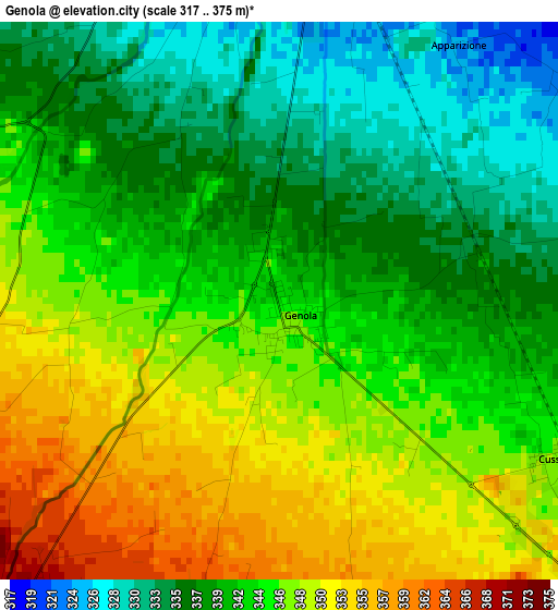 Genola elevation map