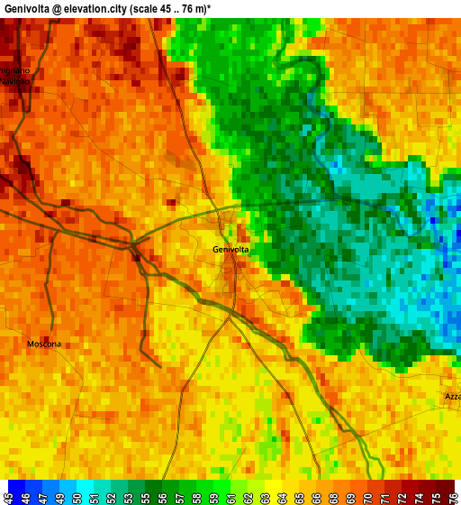 Genivolta elevation map