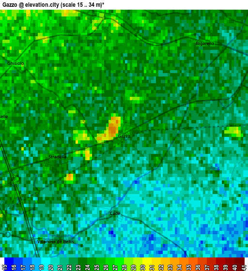 Gazzo elevation map