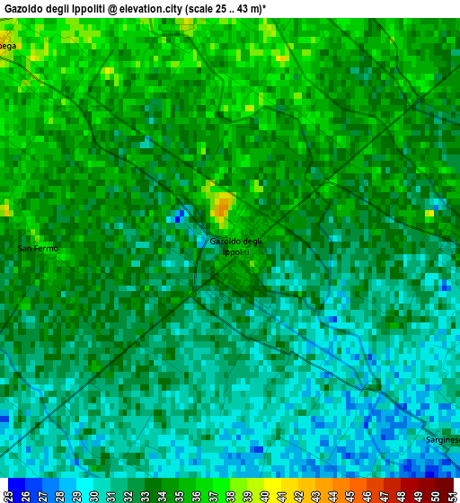 Gazoldo degli Ippoliti elevation map