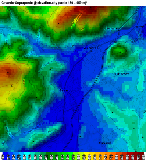 Gavardo-Sopraponte elevation map