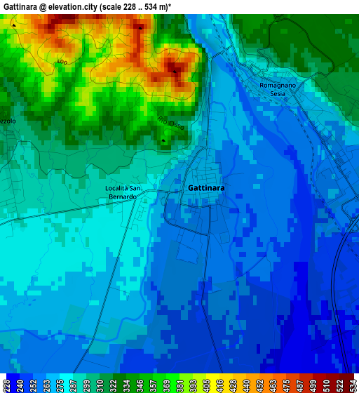 Gattinara elevation map