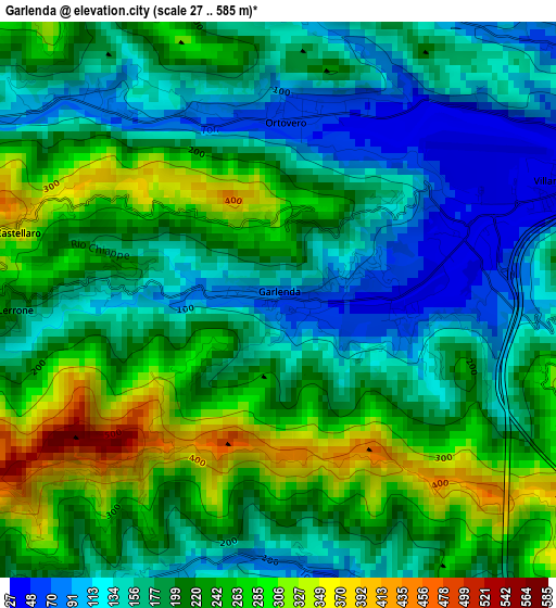 Garlenda elevation map