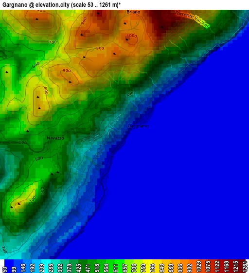 Gargnano elevation map