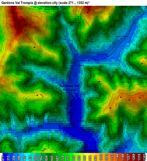 Gardone Val Trompia elevation map