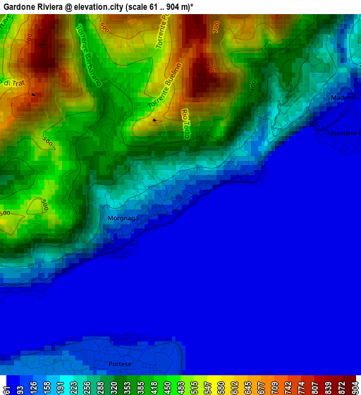 Gardone Riviera elevation map