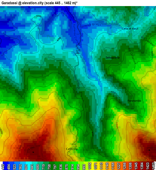 Garadassi elevation map