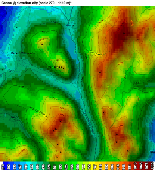 Ganna elevation map